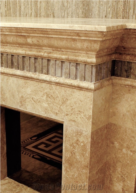 Ambarino Perlado Marble Fireplace