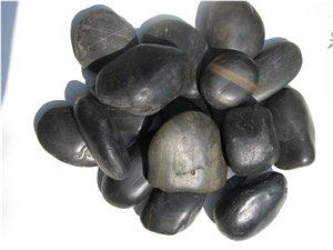 Black Marble Polished Peble Stone