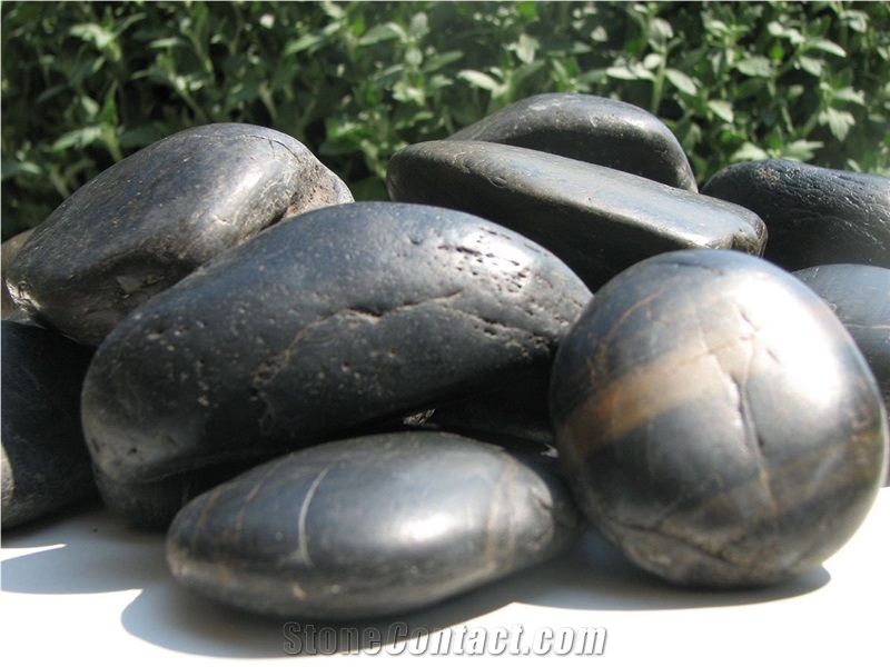 Black Marble Polished Peble Stone