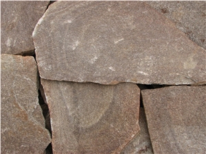 Coffe Colour Irregular Cut Gneis Flagstone, Lolova Gneis Brown Quartzite Flagstone