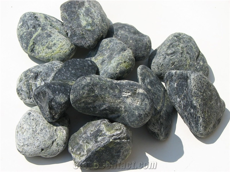 Verde Marble Pebbles, Dark Green Marble Pebbles, Veria Green Marble Pebbles