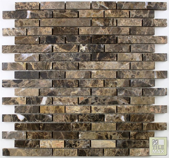 Fx Dark Emperador Marble Honed Linear Mosaic