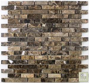 Fx Dark Emperador Marble Honed Linear Mosaic