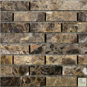 Fx Dark Emperador Marble Honed Linear Mosaic