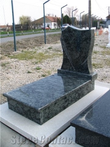Olive Green Lines Granite Monument