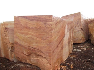 Kutahya Red Travertine Blocks, Turkey Red Travertine