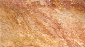 Peach Blend Kutahya Red Travertine Slabs, Turkey Red Travertine