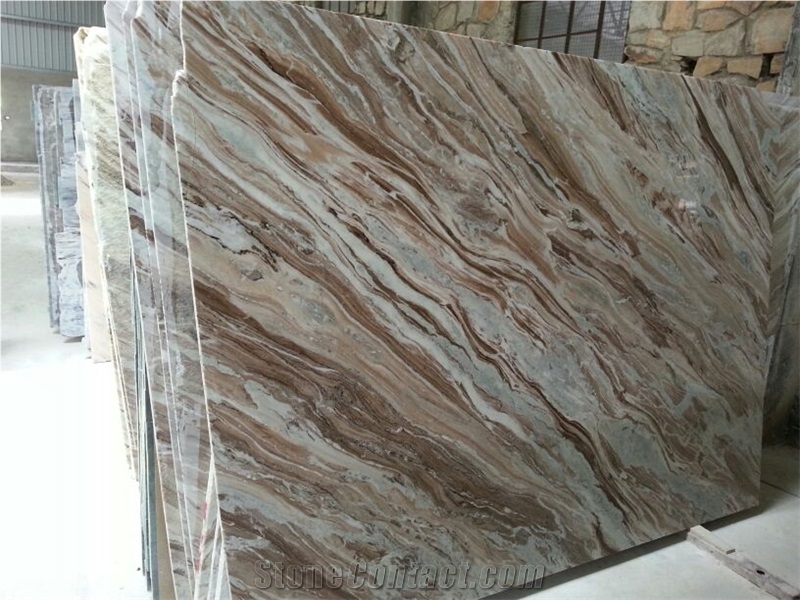 Bianco Brown Marble Slabs