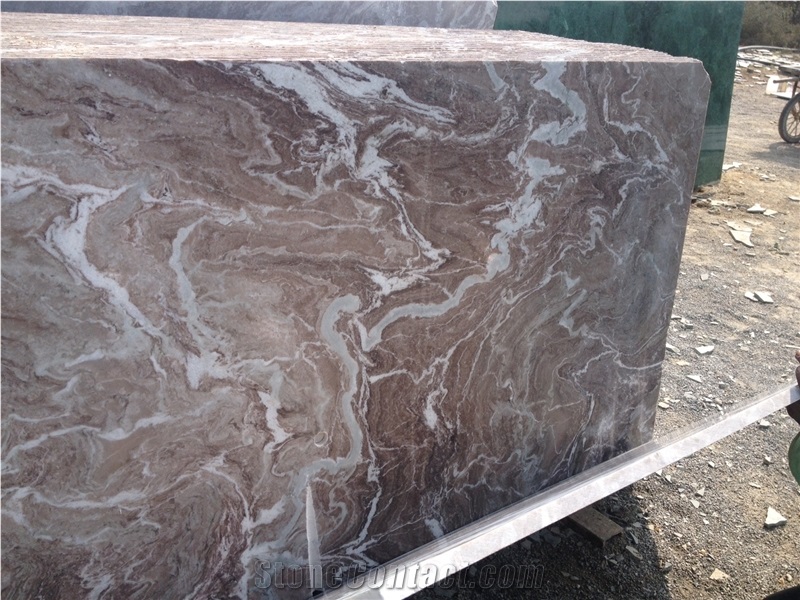 Bianco Brown Marble Slabs