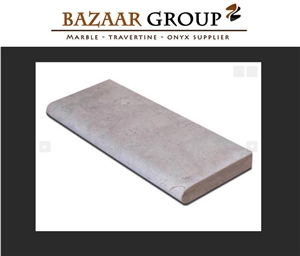 Travertine Full Bull Nosed Pool Coping, Turkey Navona Beige Travertine Pool Coping