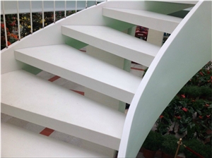 Modern Commercial Staircase, Acrylic Solid Surface Steps Modern Commercial Staircase, Acrylic Solid Surface Steps