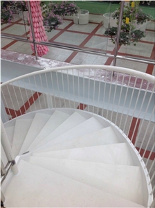 Modern Commercial Staircase, Acrylic Solid Surface Steps