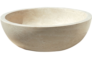 Classic Travertine Bowl, Wash Basin