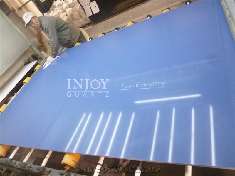Engineered Quartz Stone Pure Blue Quartz Polished