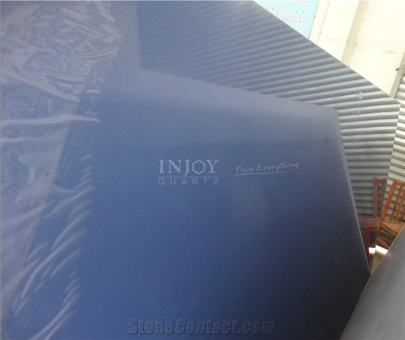 Engineered Quartz Stone Pure Blue Quartz Polished