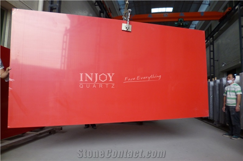 Engineered Quartz Stone Pure Red Quartz Stone Slabs
