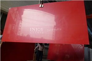 Engineered Quartz Stone Pure Red Quartz Stone Slabs