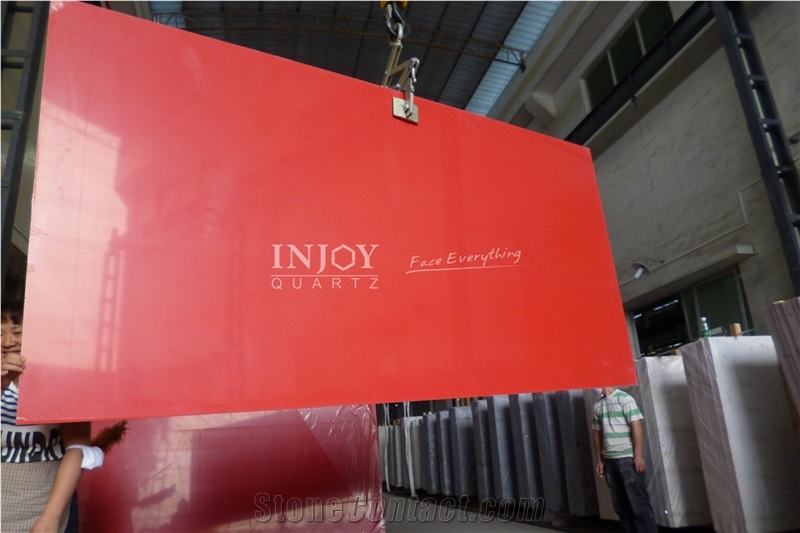 Engineered Quartz Stone Pure Red Quartz Stone Slabs
