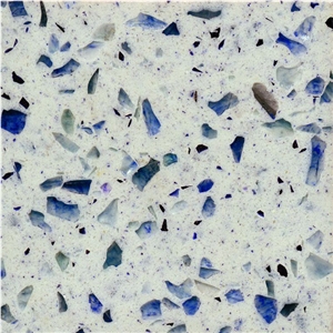 Artificial Quartz Stone Tile, China Blue Quartz Stone Slab,Engineered Stone with Solid Surface