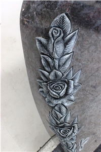 Germany Grabstein with Rose Carving, Factory Owner, Bahama Blue Granite Monument & Tombstone