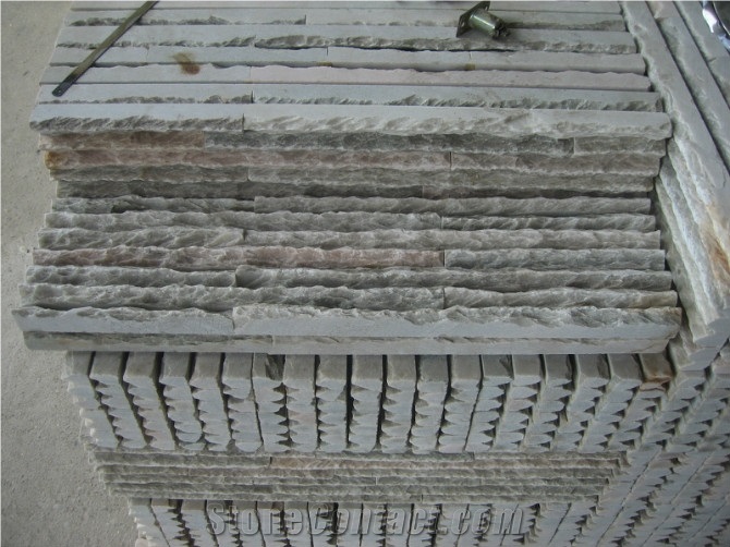 China Brown Wood Vein Slate Ledge Stone, Wall Cladding Panels