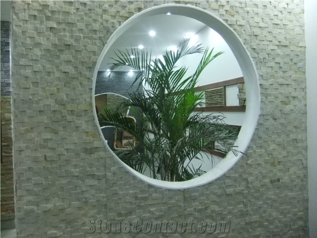 China White Quartzite Mosaic Wall Panel