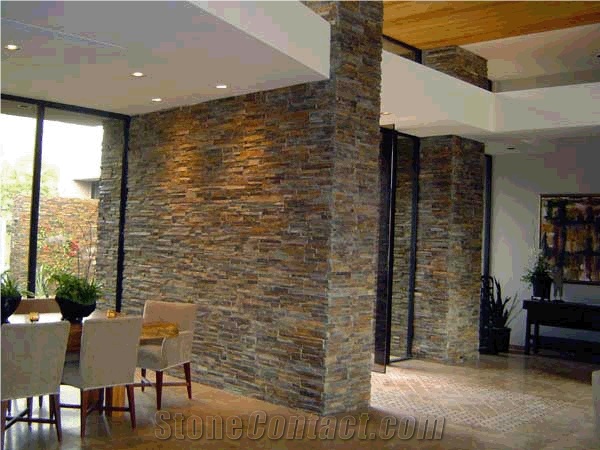 China Yellow Slate Culture Stone,Stacked Stone Wall Cladding
