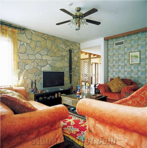 Indoor Building Walling，Grey Slate Castle Stone