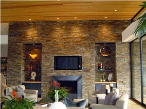Rust Slate Wall Cladding Panels, Ledge Stone