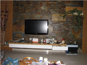 Tv Wall Slate,, Tvwall Dining Room Grey Slate