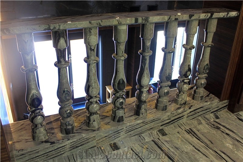 Black and Grey Stone Balustrade & Railings