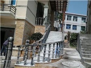Black and Grey Stone Handrailings