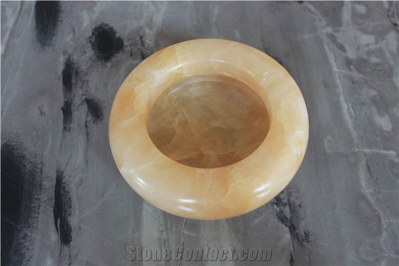Yellow Onyx Ashtrays, Cigar and Cigarette Ashtray
