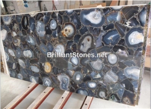 Natural Blue Agate Semiprecious Stone Slab Natural Blue Agate Semiprecious Stone Slab