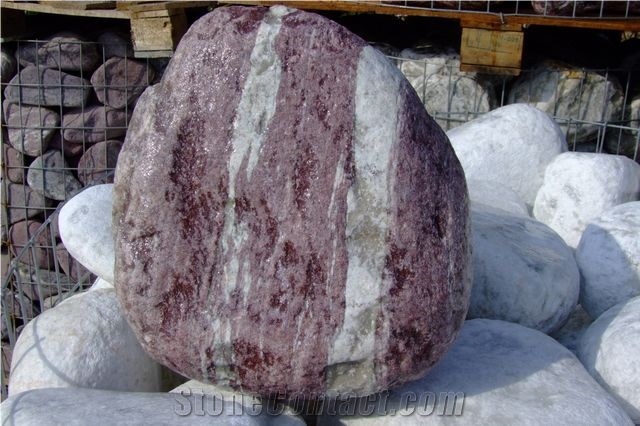 Ege Bordo Marble & Rosso Laguna Marble Polished Pebbles