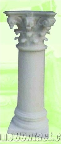 Carved White Marble Columns