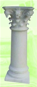 Carved White Marble Columns