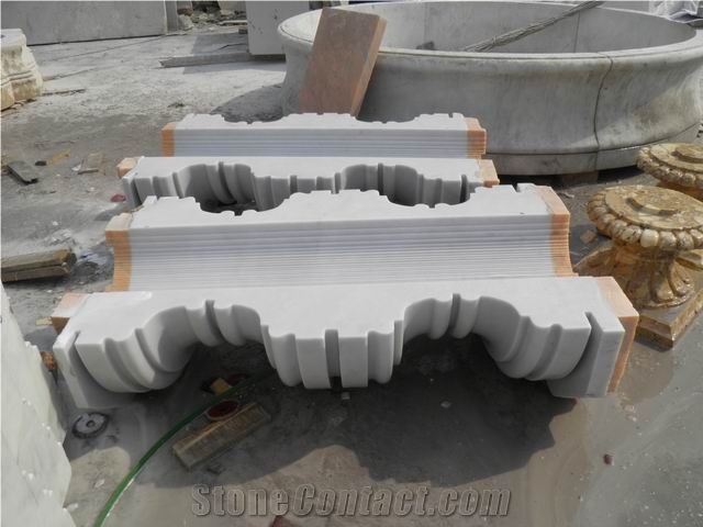 Carved White Marble Columns