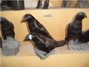 Bird Stone Sculpture, Black Granite Sculpture