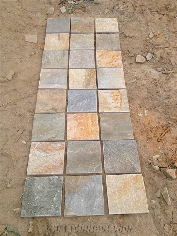 Multicolour Slate Tile & Slab, China Multicolor Slate