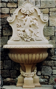 Wall Fountain,Vicenza White Limestone Fountain