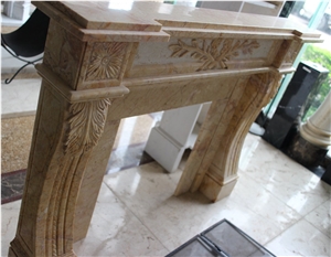 Fireplace_9, Yellow Marble Fireplaces