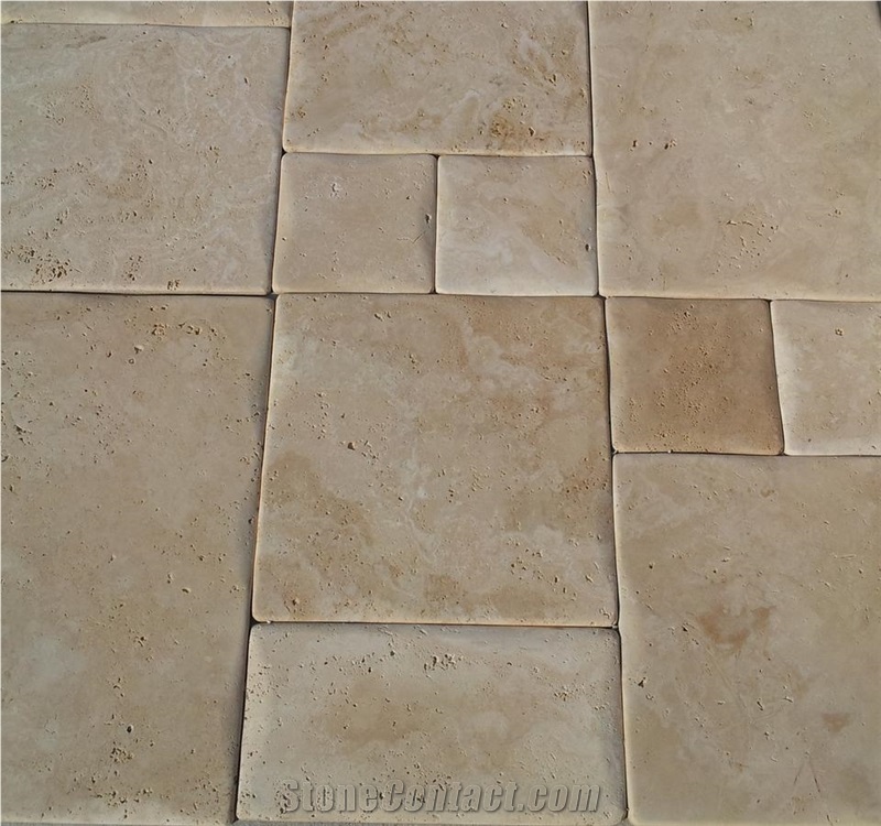 Old World Normandy Travertine Tumbled Pattern Slabs & Tiles, Turkey Beige Travertine