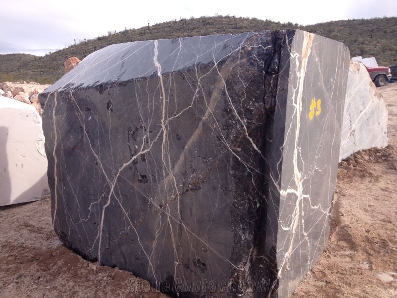 Black Thunder Marble Blocks, Mexico Black Marble