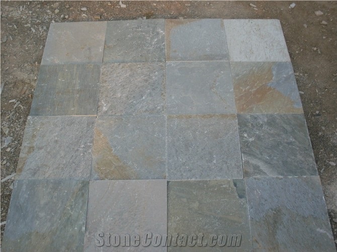 014 Slate, Yellow Slate Slabs & Tiles