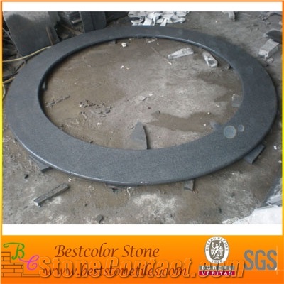 Black and Silver Grey Granite Flamed & Brushed Bullnose Swimming Pool Coping, G603 Silver Grey Granite Swimming Pool Coping