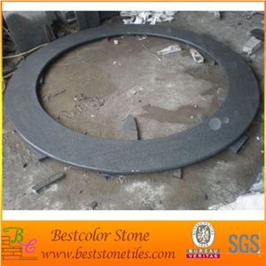 Black and Silver Grey Granite Flamed & Brushed Bullnose Swimming Pool Coping, G603 Silver Grey Granite Swimming Pool Coping