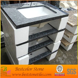 Blue Pearl Granite Bathroom Vanity Top Mounted with Porcelain Bowl (Packing in Styrofoam Box) Blue Pearl Granite Bathroom Vanity Top Mounted with Porcelain Bowl (Packing in Styrofoam Box)