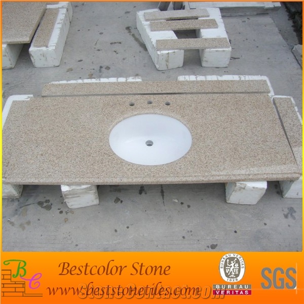 G682 Granite,Rusty Granite Vanity Top Mounted with Porcelain Bowl(Packing in Styrofoam Box)