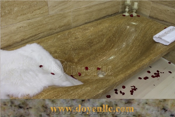 Beige Travertino Romano Bathtub & Walling Tile,Travertino Romano Travertine Bathtubs